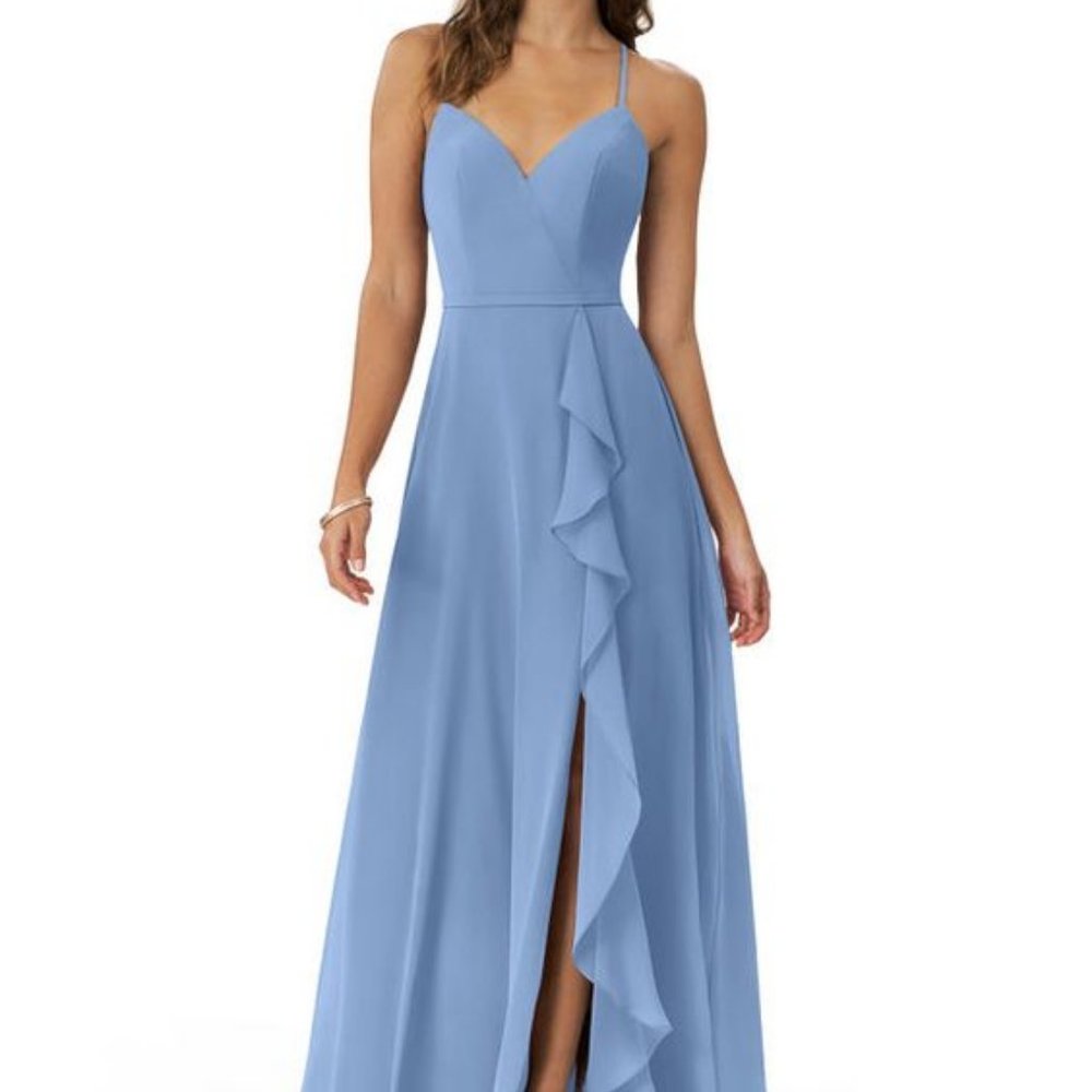 Naeem Azazie Dusty Blue Bridesmaid dress size A8